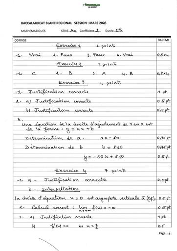 BAC blanc 2026 INTERNE LYMUA MATHS serie A2 BAREME Drena ABIDJAN 4 LYMUA By TEHUA