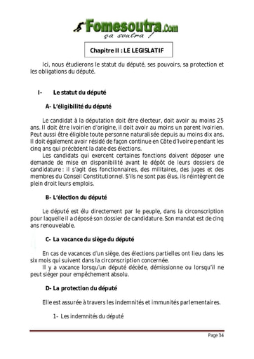 Le Législatif - Droit 2nd G1 et G2