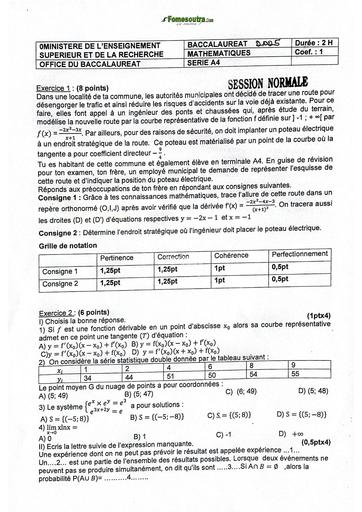 SUJET BAC II 2025 MATHS A4 BY TEHUA
