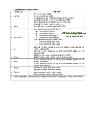 Nombres décimaux relatifs (2) - Guide pédagogique Maths 6ème