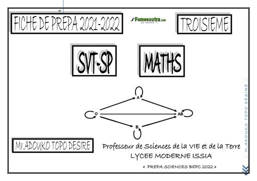 Doc PREPA BEPC (Maths, svt et Pc) 2025 by Tehua