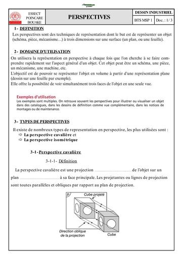 BTS PERSPECTIVES Dessin industriel by TEHUA