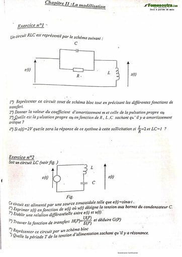 Sujet et corrigé d'automatique