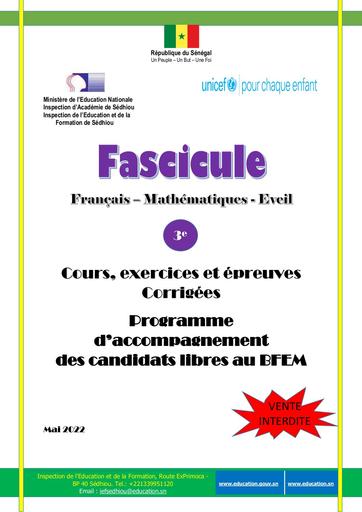 Fascicule Français Mathématique Eveil 3ème by Tehua