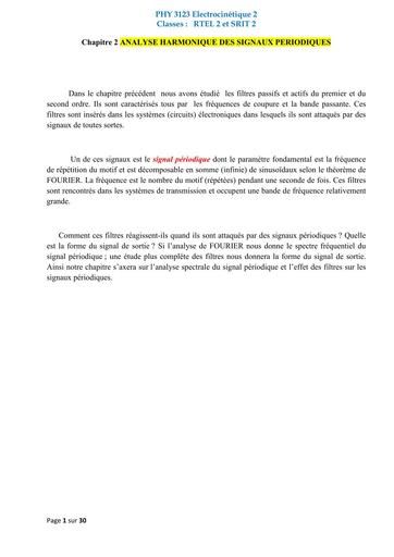 PHY3123 Electrocinétique 2 chap 2 POINT METHODE
