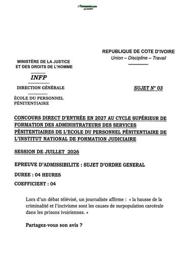 Concours Direct INFJ 2026 CS SOG by TEHUA