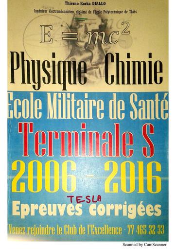 Livre Ecole Miliataire de Santé PC Tle S By TEHUA