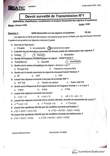 DEVOIRS & EXAMENS RTEL 2 (2023 2024)