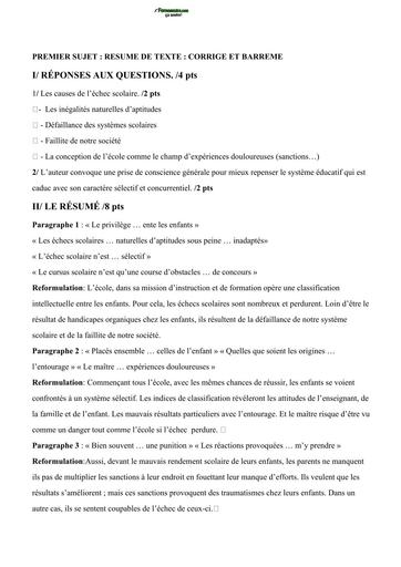 BEPC BLANC MARS 2026 DRENA ABIDJAN 4 SUJET COMPOSITION Français (BAREME) by TEHUA