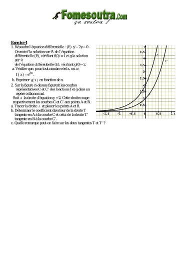 TP 7 équations différentielles maths niveau Terminale D