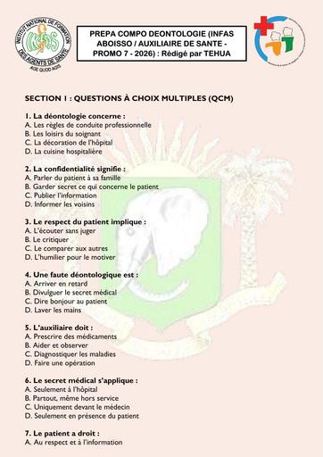 PREPA COMPO DEONTOLOGIE INFAS AS ABOISSO 2026 BY TEHUA