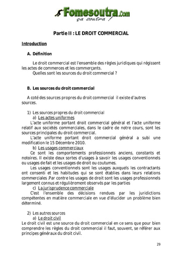 Le droit commercial - 1ere G1 et G2