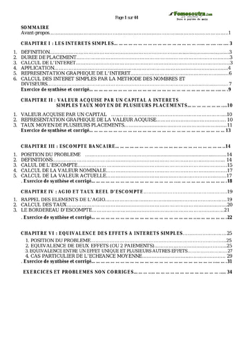 Sujets corrigés de maths financières - 1ere G2