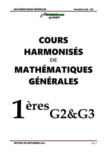 COURS Mathematiques Generales 1ière G2 G3 2 BY TEHUA