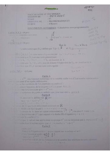 BAC TECHNIQUE MATHS SERIE  F1 F4 de 2005 à 2024 by TEHUA