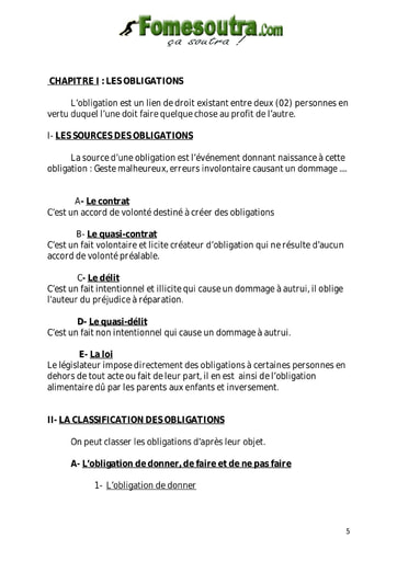 Les obligations - 1ere G1 et G2