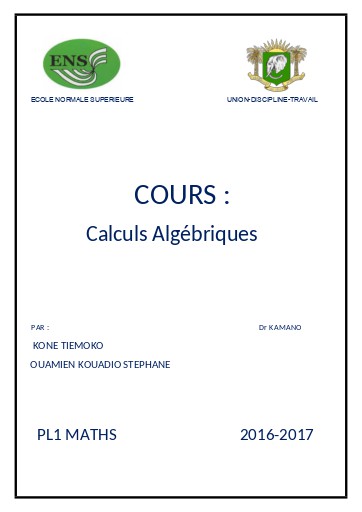 2nd C CALCULS ALGEBRIQUES