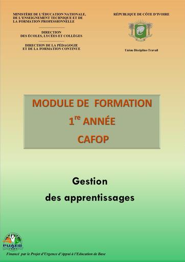 Cafop module de formation GESTION DES APPRENTISSAGES by Tehua