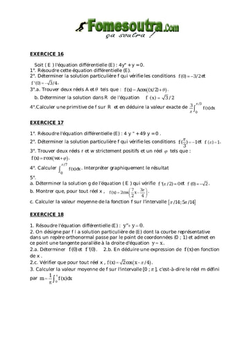 TP 29 équations différentielles maths niveau Terminale D