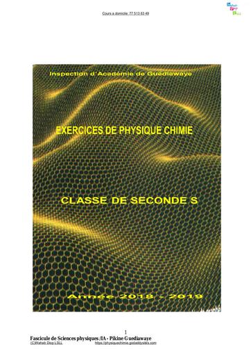 Fascicule PC resumé de cours + exo