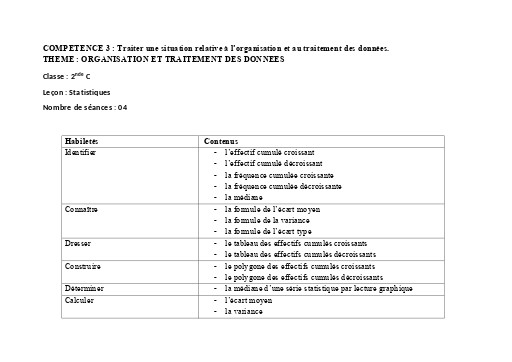 2nd C STATISTIQUES