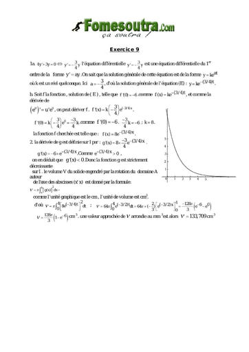 Corrigé TP 9 Equations différentielles 1er ordre - niveau Terminale Scientifique