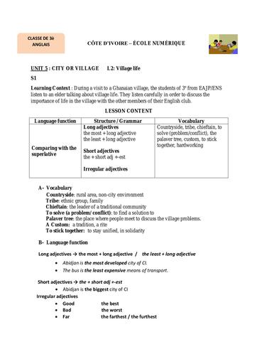 UNIT 5 LESSON 2 ANGLAIS