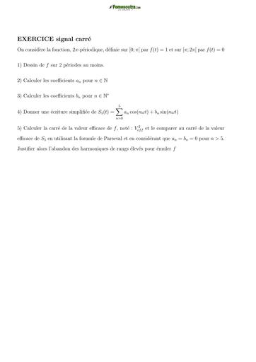 TP BTS  signal carré exercice Fourier 5 BY TEHUA