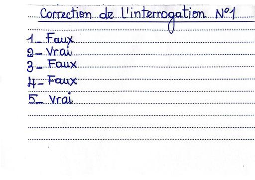 Correction de l'interrogation N° 1 Maths niveau 4ieme 5 Collège Moderne Merlan paillet septembre 2025 by Tehua