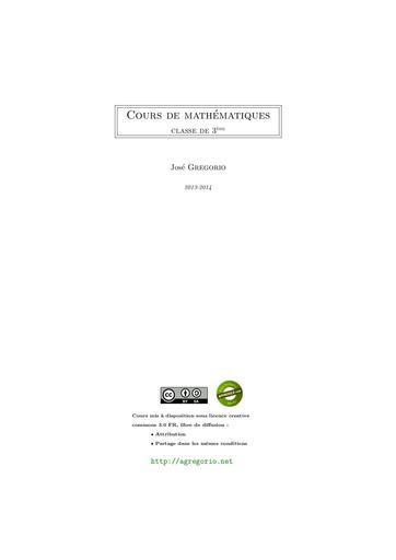 Cours de maths 3 ième BY TEHUA