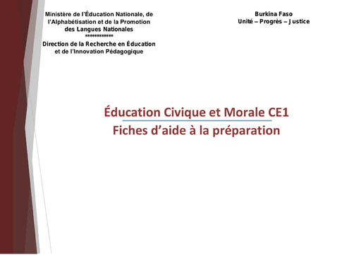 Education civique morale ce1