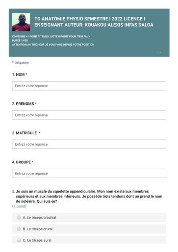 INFAS TD ANATOMIE PHYSIO DALOA BY TEHUA