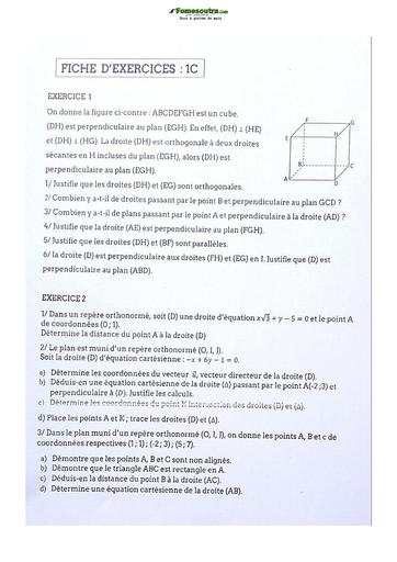 Sujet de Mathématique Première D Lycée Classique Abidjan 2022-2023