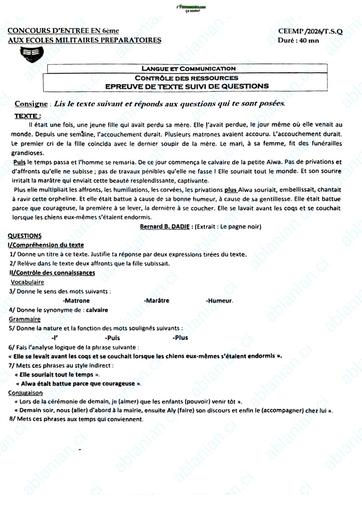 Concours d'entrée en 6ième EMPT 2026 By TEHUA