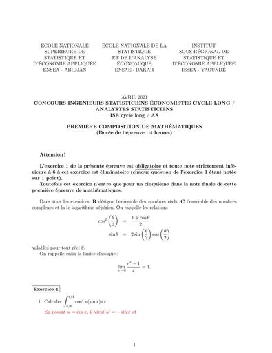 ENSEA ISE CL AS 2021 corrigés By inyass (1)