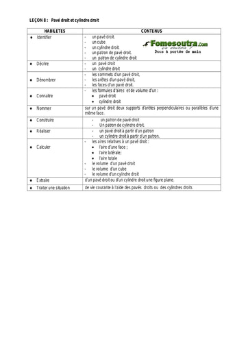 Pavé droit et cylindre droit (2) - Guide pédagogique Maths 6ème