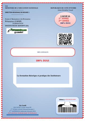 CAFOP Annales Cafop 1ere Et 2eme année BY TEHUA