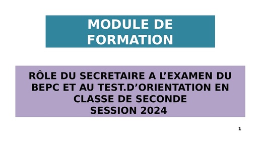 MODULE DE FORMATION DES SECRETAIRES 2024 by Tehua