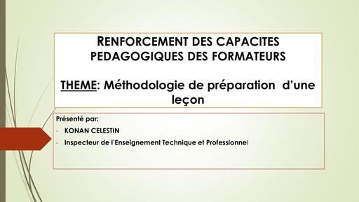 Formation PREPARATION D'UNE LEÇON by Tehua