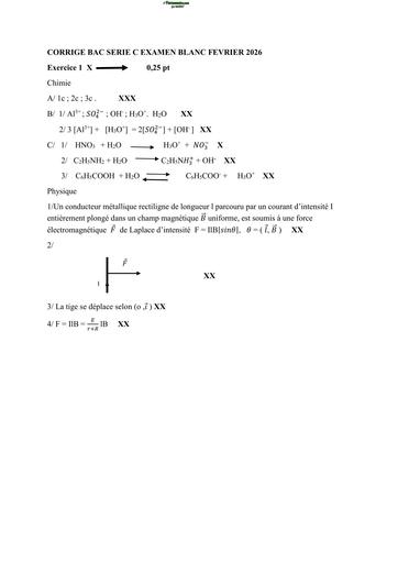 BAC BLANC 2026 DRENA BOUAFLE SUJET PC SERIE C (BAREME) by TEHUA