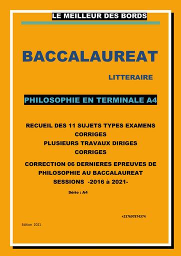 Bord Philosophie Tle A4 prepa bac sujets+corro by Tehua