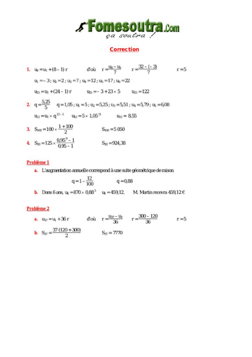 Corrigé TP 2 Suites numériques niveau Terminale Scientifique
