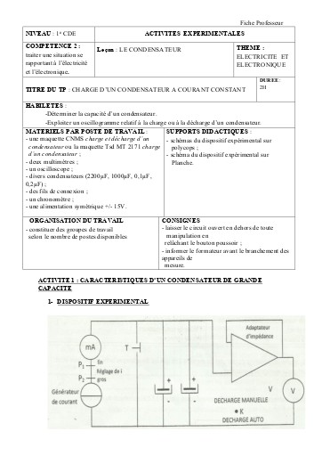 5 Charge d'un condensateur a courant constant