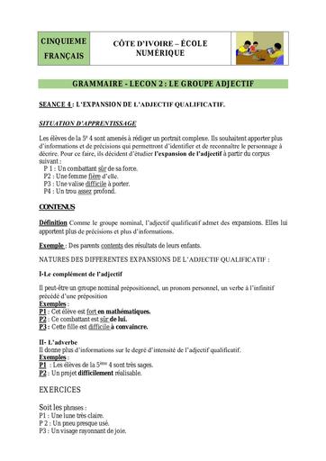 9 Grammaire 5ème L2 S4