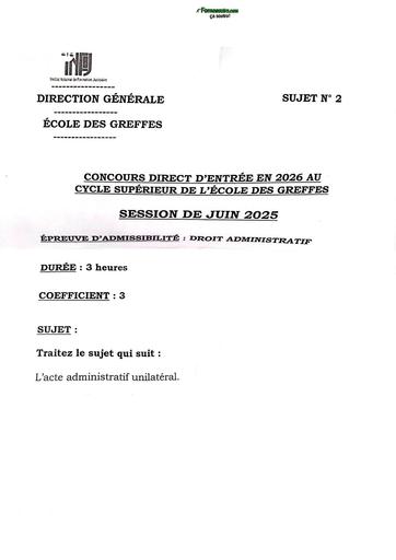 Concours Direct INFJ 2026 CS Droit administratif sujet 2 by TEHUA