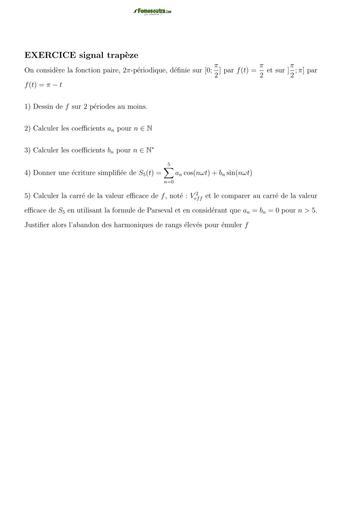 TP BTS signal trapeze exercice Fourier 4 BY TEHUA