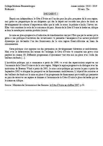 SUPPORT GEO Tle THEME 1 L1 DOC5