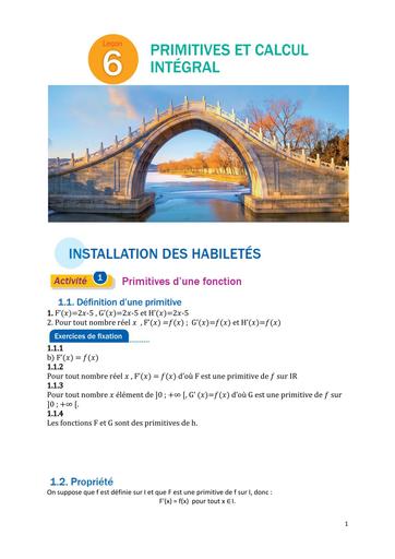 CORRIGE MANUEL VALLLESSE Tle A1 Leçon 6  Calcul integral  by TEHUA