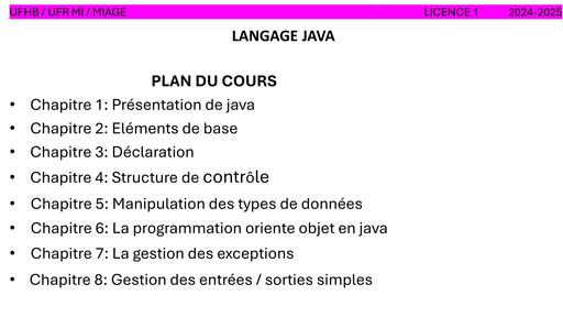 COURS JAVA L1 2025fichierN