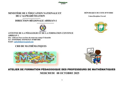 FORMATION MATHS MODULE COMPTE RENDU DE DEVOIR by TEHUA